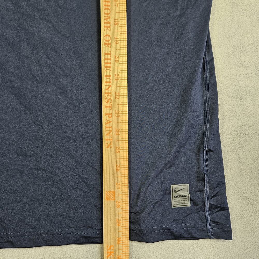 Nike Pro Shirt Mens Large Blue Fitted Dri Fit Stretch Lightweight Athletic Train - Picture 9 of 10